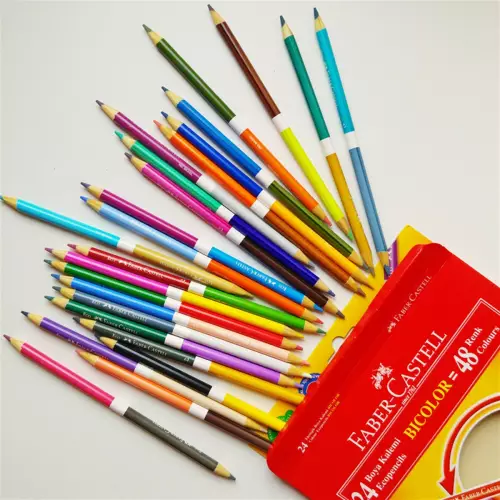 Faber Castell Bicolor 48 Renk Boya Kalemi