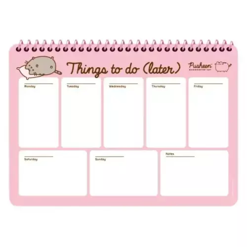 Pusheen 17x24 52 Yaprak Haftalık Spiralli Planner