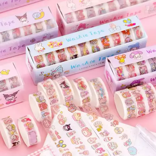 Sanrio Glitter Kağıt Washi Tape Bant Kutulu