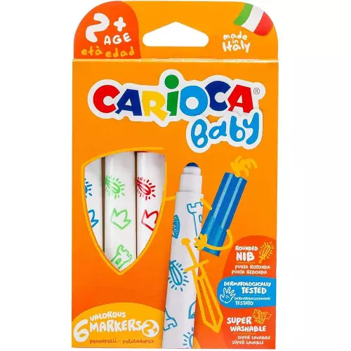 Carioca Jumbo Bebek Yıkanabilir Keçeli Boya Kalemi 6lı