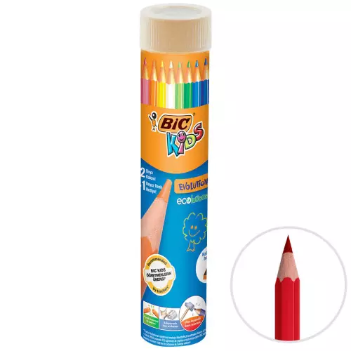 Bic Kids Evolution 12+1 Metal Tüpte Kuru Boya Kalemi