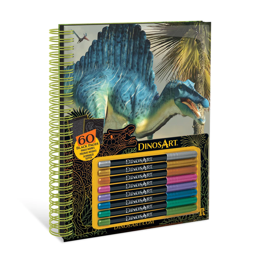 Nebulous Stars Dinosart Black Pages Coloring Book Set